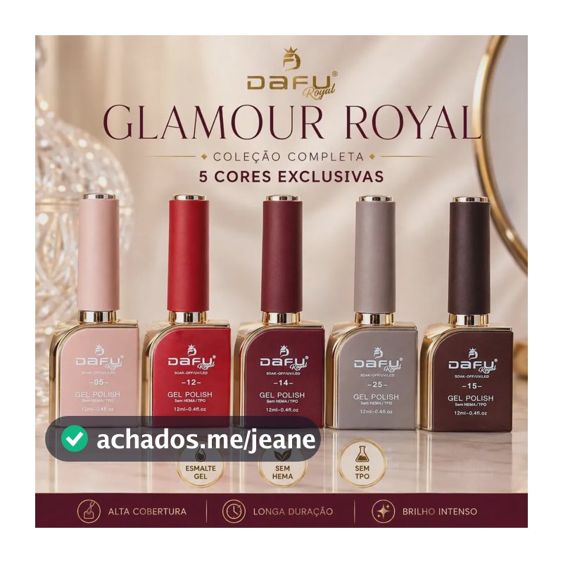 Dafu Kit 5 Esmaltes Em Gel Rosa Vermelho Nude Glamour 12ml Rosa Vermelho Nude