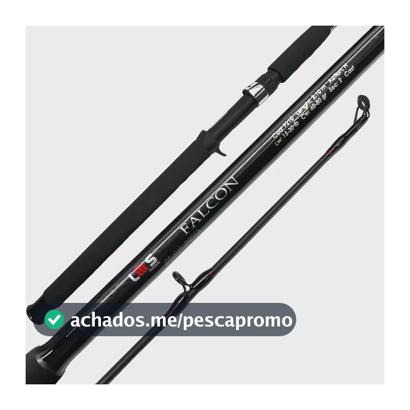 Vara Para Carretilha Falcon Cast (2,40m) 20-50lbs 2p Lumis Cor Preto