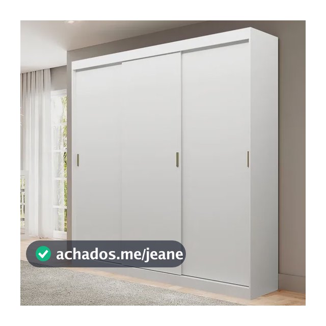 Guarda Roupa Casal 3 Portas Branco Carraro Branco
