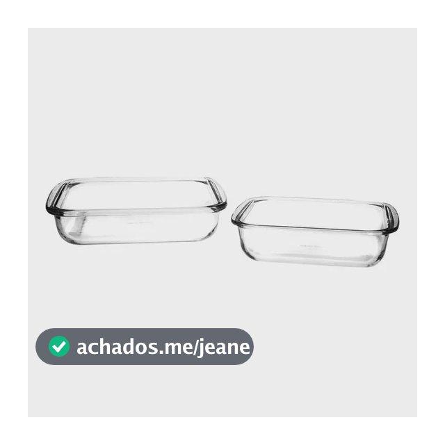 Assadeiras Quadradas Marinex 2 Peças Vidro Com Alça Transparente
