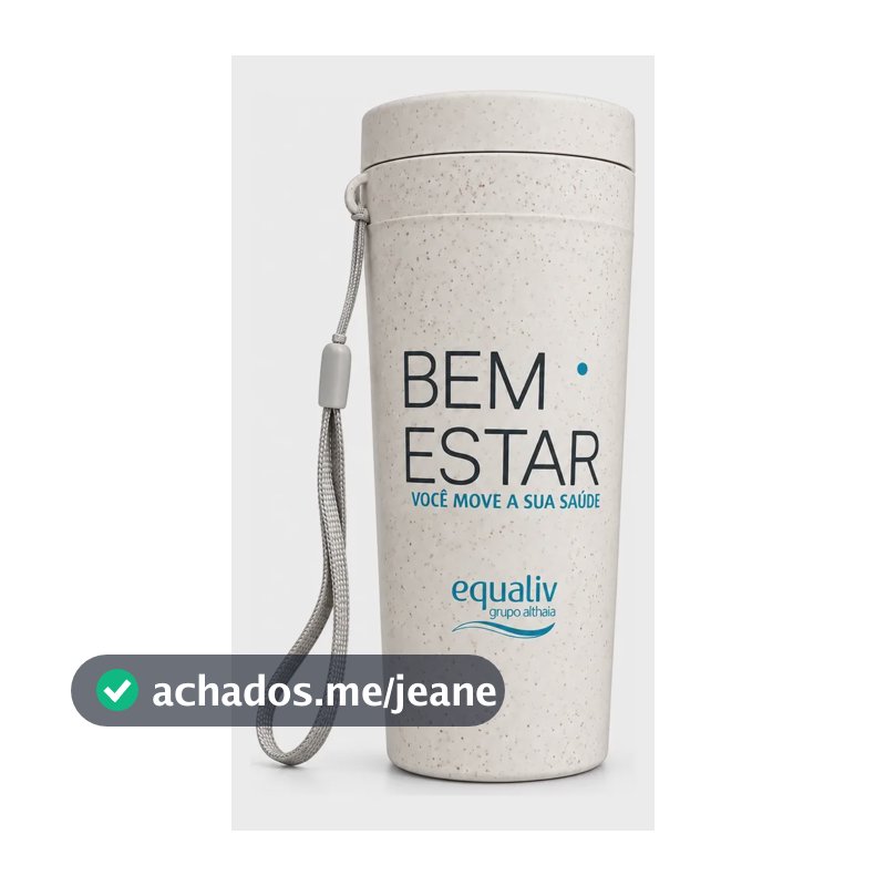Copo Fibra De Bambu Equaliv 350ml Bege