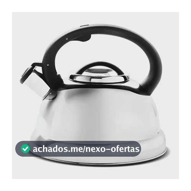 Chaleira Inox 2,7L Brinox C/Apito Fogão Gás Elétrico Indução