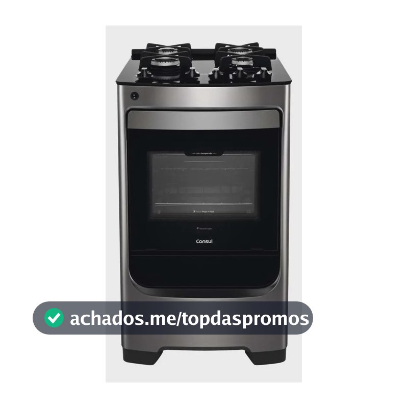 Fogão Consul 4 Bocas Inox Mesa de Vidro CFO4VAR