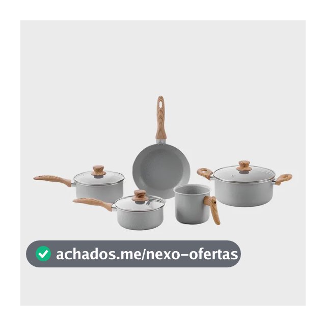 Conjunto De 5 Panelas Gris Brinox Ceramic Life Easy Cinza
