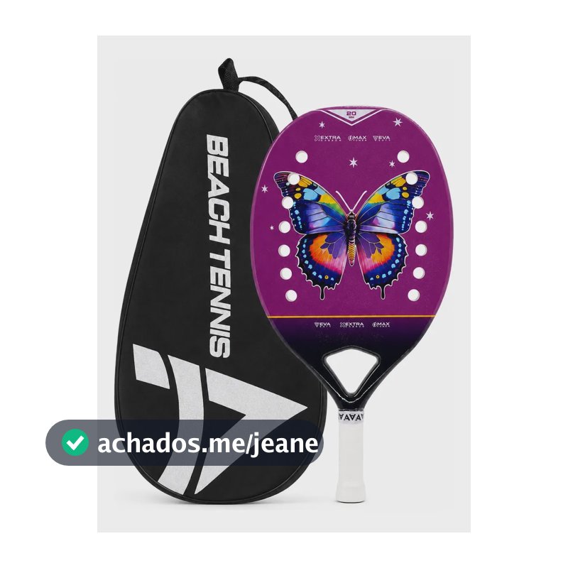 Raquete Beach Tennis Infantil Kids  +  Carbono 3k 04 Borboleta Fada