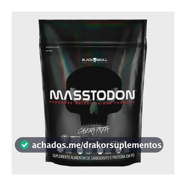 Hipercalórico Masstodon Massa 3kg Black Skull Sabor Chocolate