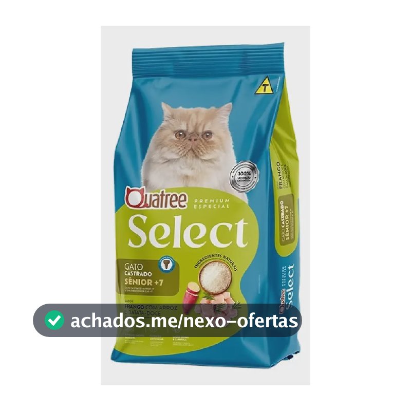 Raçao Quatree Select Gatos Castrados Senior 10,1kg