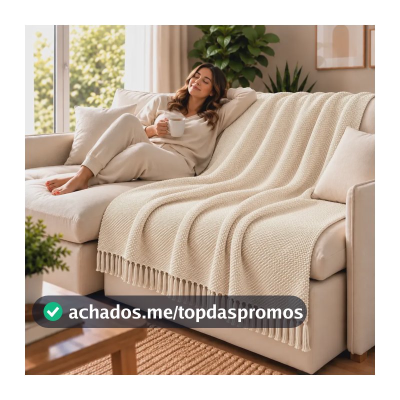 Manta De Sofá Grande 120x210 Protetora Tipo Capa Decorativa  Cru Liso