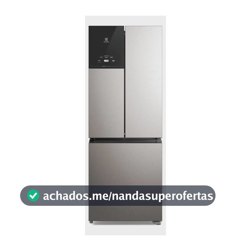 Geladeira Electrolux Frost Free Inverter 484L Efficient AutoSense 3 Portas Inox Look IM7S