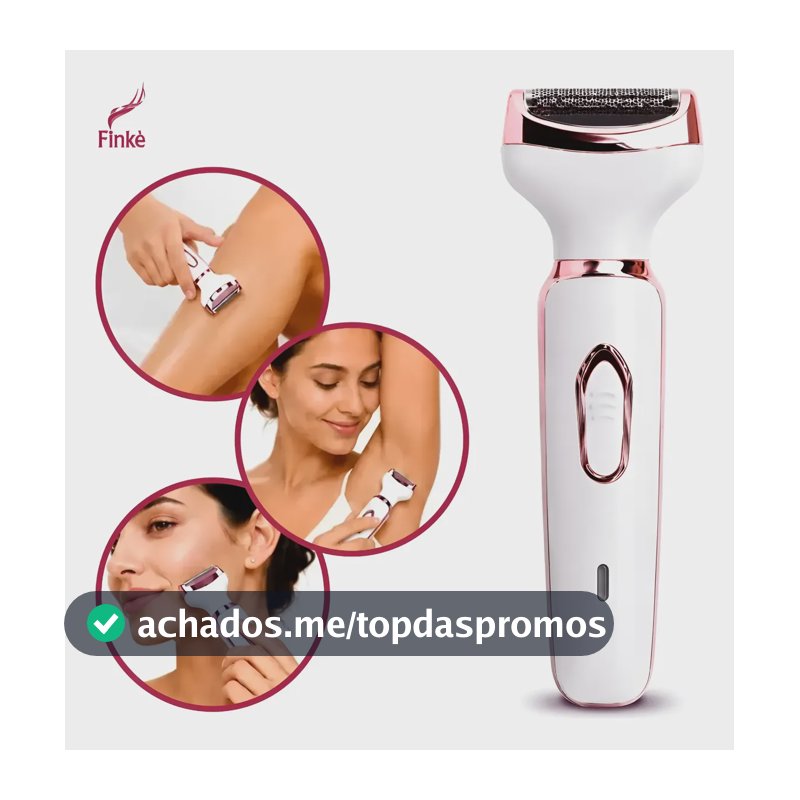 Depilador Feminino Recarregável 4 Em 1 Aparador Intimo Branco 127/220v