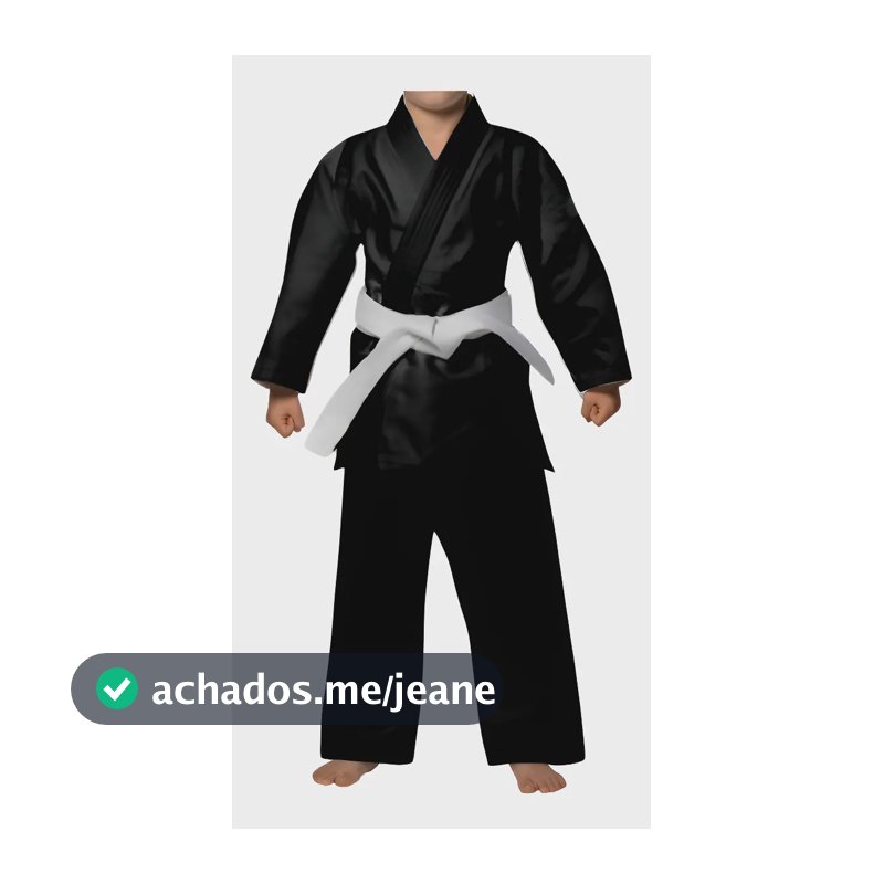 Kimono Infantil Jiu Jitsu Preto Tamanho M2 Algodão Trançado Leve