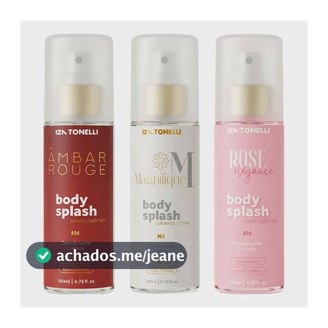 Kit 3 Body Splash Feminino Iza Tonelli 200ml Colônia Diversas Fragrâncias Luxo Poder
