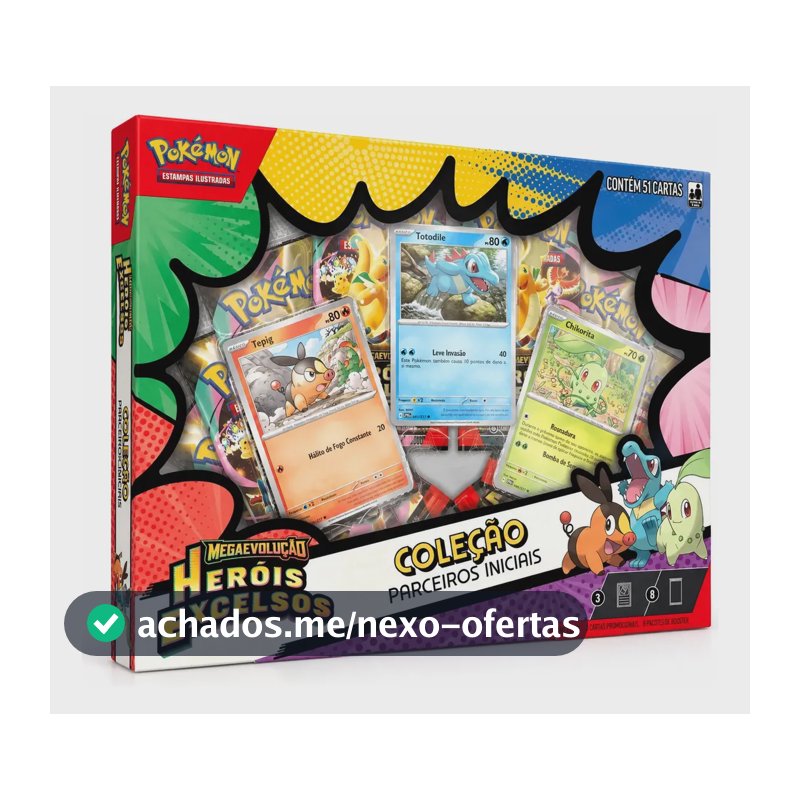 Cartas Pokémon Box Coleção Parceiros Iniciais 51 Cards Copag