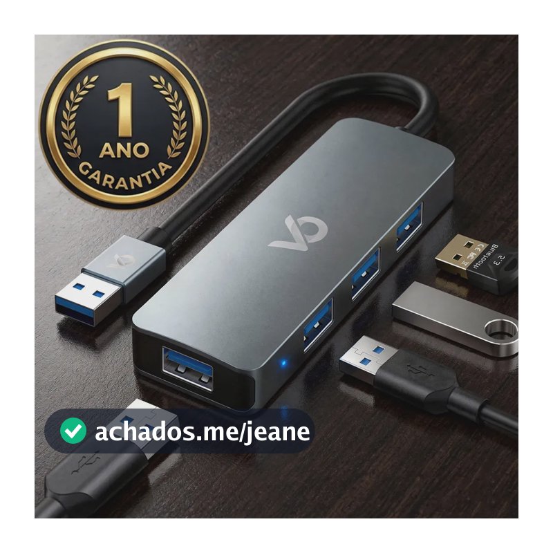 Hub Usb com 4 Portas 3.0 Macbook Cabo Extensor Adaptador Mesa Computador Várias Portas 3.0 E 2.0 Pc Notebook Impressora Switch Voxo