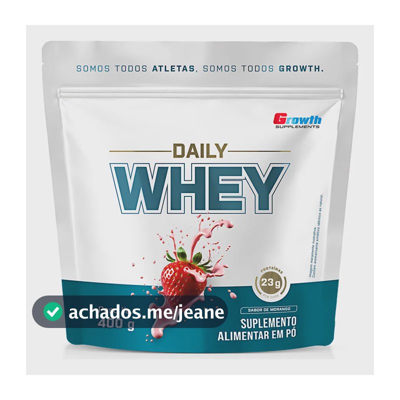 Daily Whey Protein 400g Growth Supplements Morango