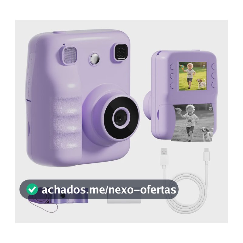 Câmera Digital Instantânea para Crianças Inova com Impressão Térmica e Tela 2.4"