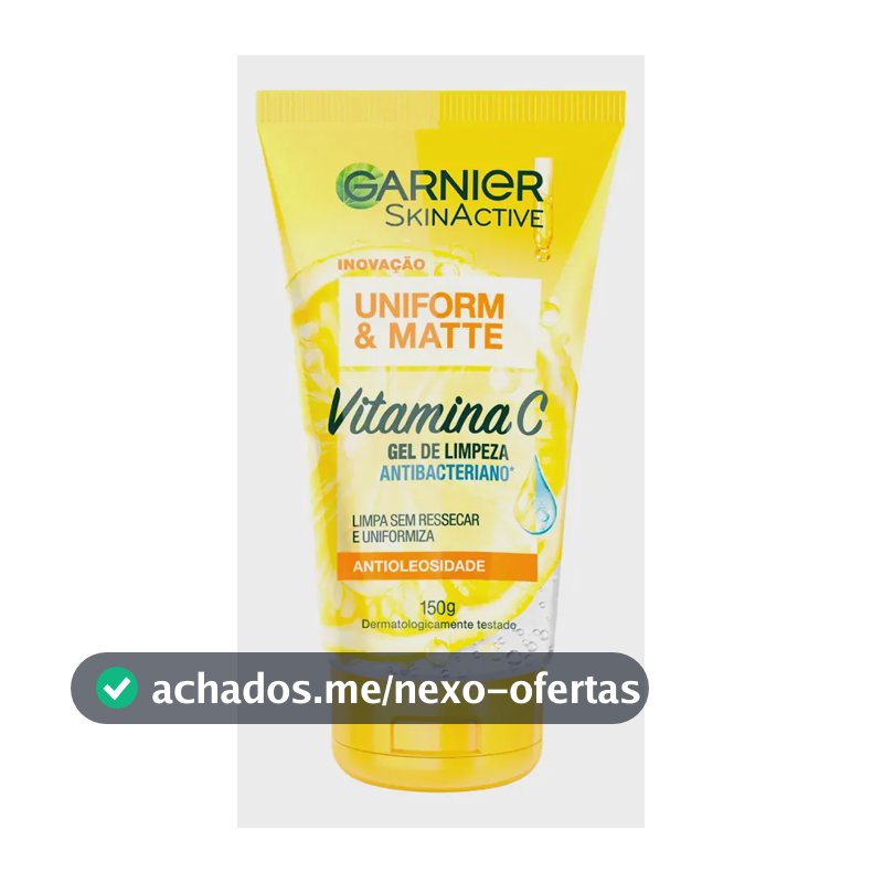 Gel de Limpeza Facial Antibacteriano Vitamina C Uniform Mat Garnier 150ml