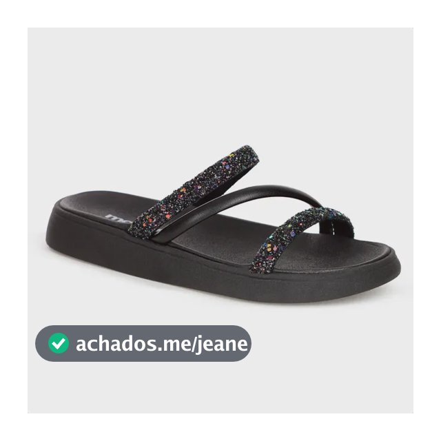 Sandalia Papete Moleca Feminina Tiras Strass Macia Original