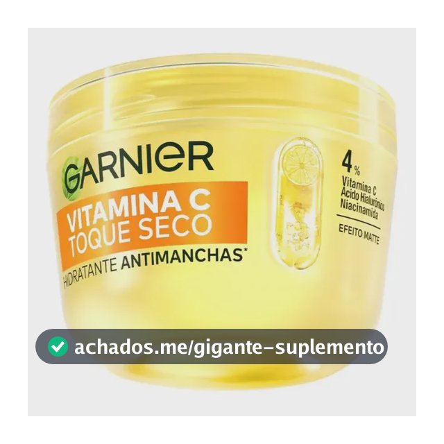 Gel Creme Hidratante Facial Antimanchas Toque Seco com Vitamina C, Controla a Oleosidade e Uniformiza a Pele, Garnier, 85g