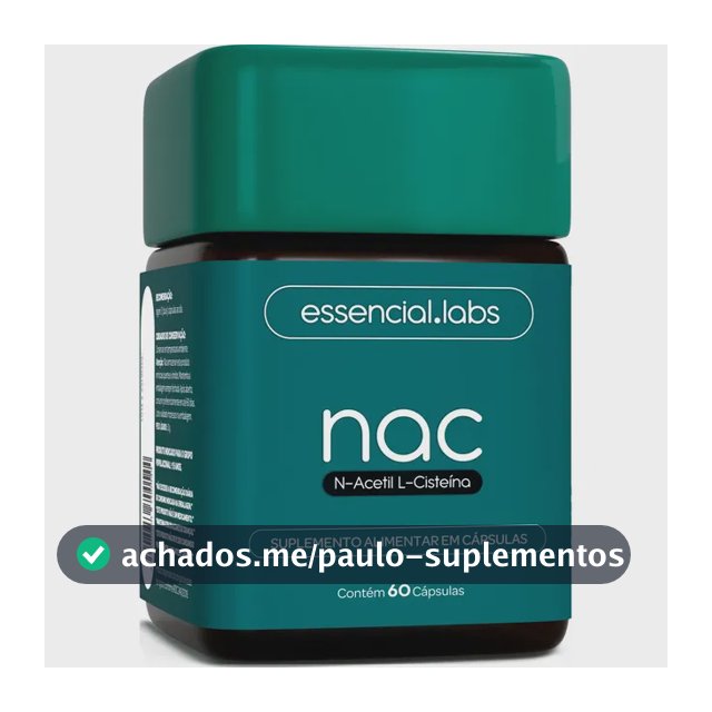 NAC 600mg - Fórmula Exclusiva com Máxima Concentração e Pureza - N-Acetil L-Cisteína - 60 Cápsulas