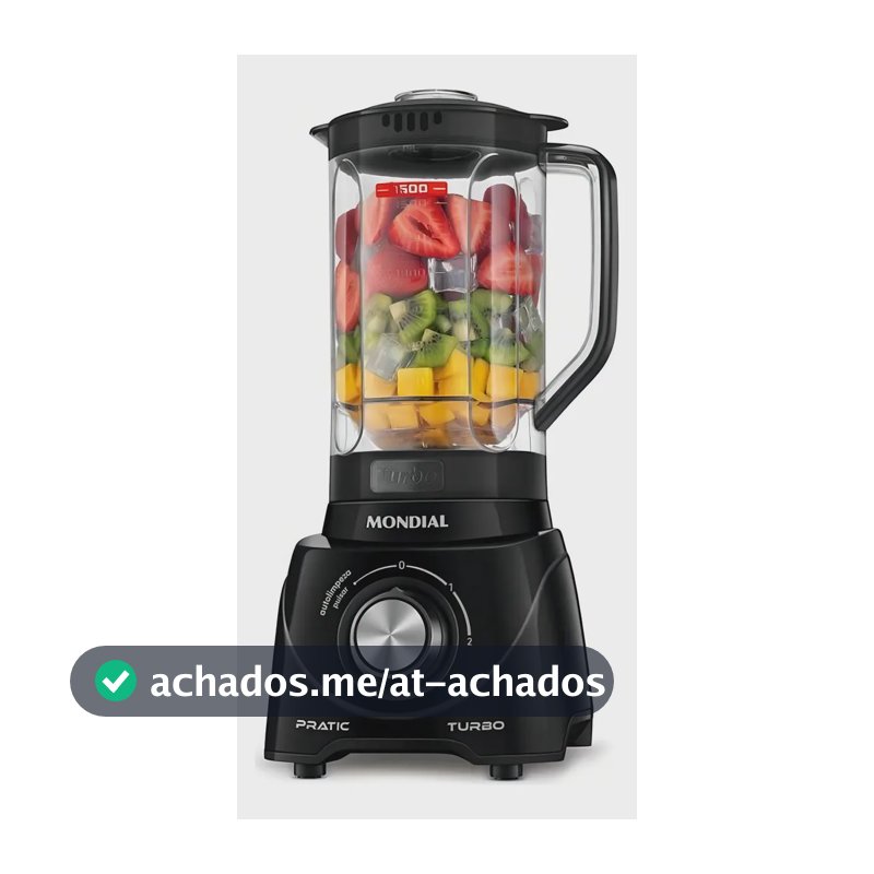 Liquidificador Pratic Turbo, Mondial, 550W - L-98-B