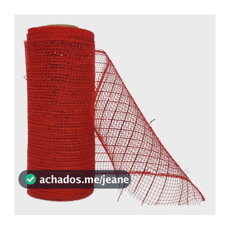 Tela Decorativa Natal Fita Malha Tule Vermelho 15cmx5metros