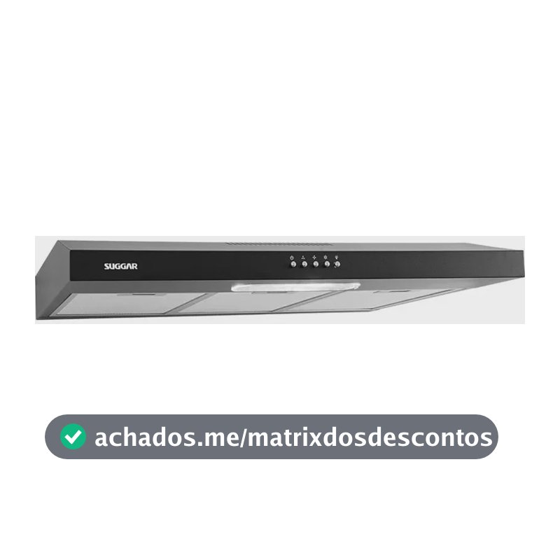 Depurador De Ar Suggar Slim DPS181PT 80cm Cor Preto