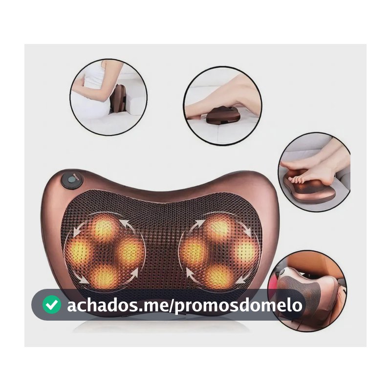 Massageador Travesseiro Elétrico Corporal Pescoço Lombar