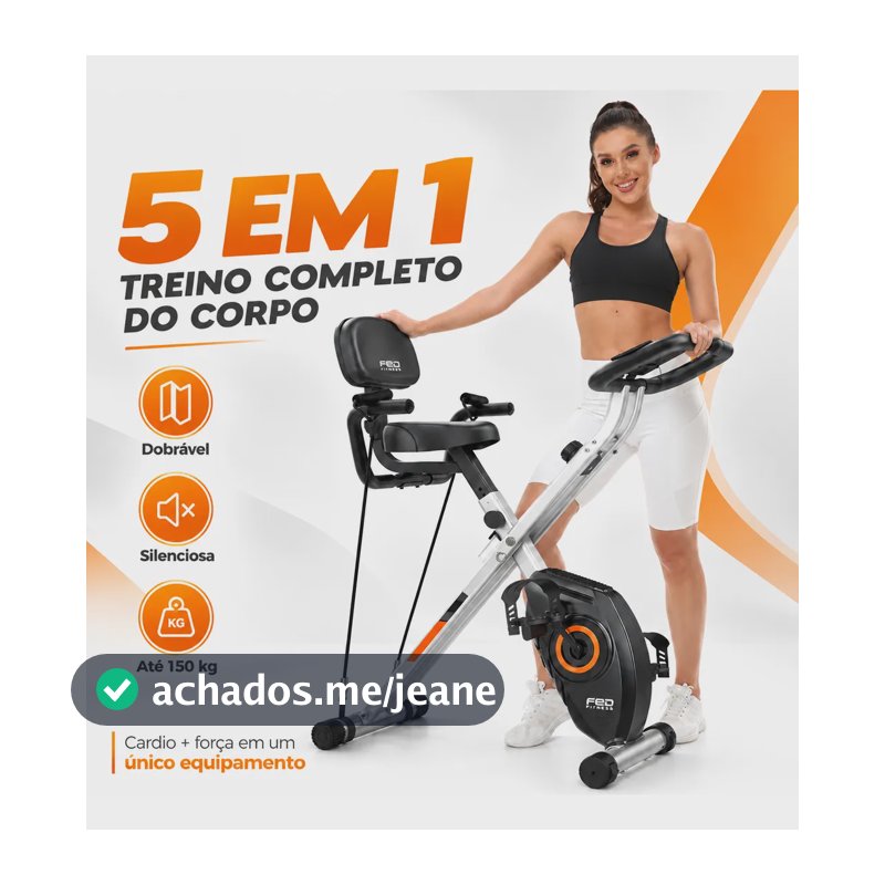 Bicicleta Ergométrica 5 Em 1 Dobrável Silenciosa - X-bike Prata 127/220v
