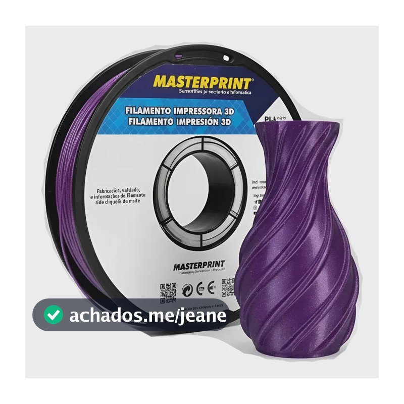 Filamento Impressora 3d Roxo Com Glitter Pla 1,75mm 1kg 3d Silk Roxo Com Gliter