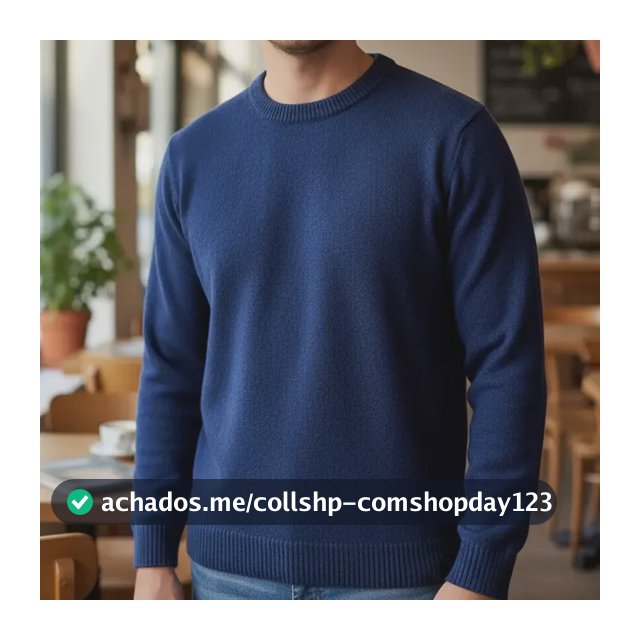 Blusa Tricô Masculina Lã Suéter Gola Careca Cardigan Inverno