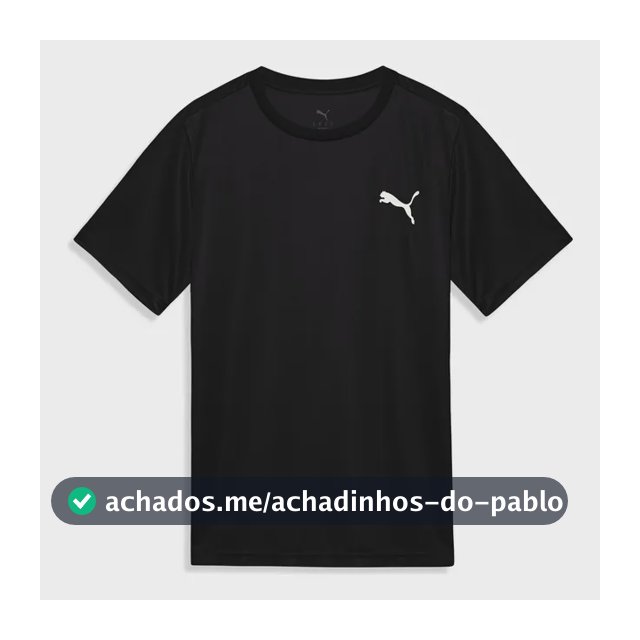 Camiseta Ess Small Puma Logo Poly Tee Masculina Puma Preto G