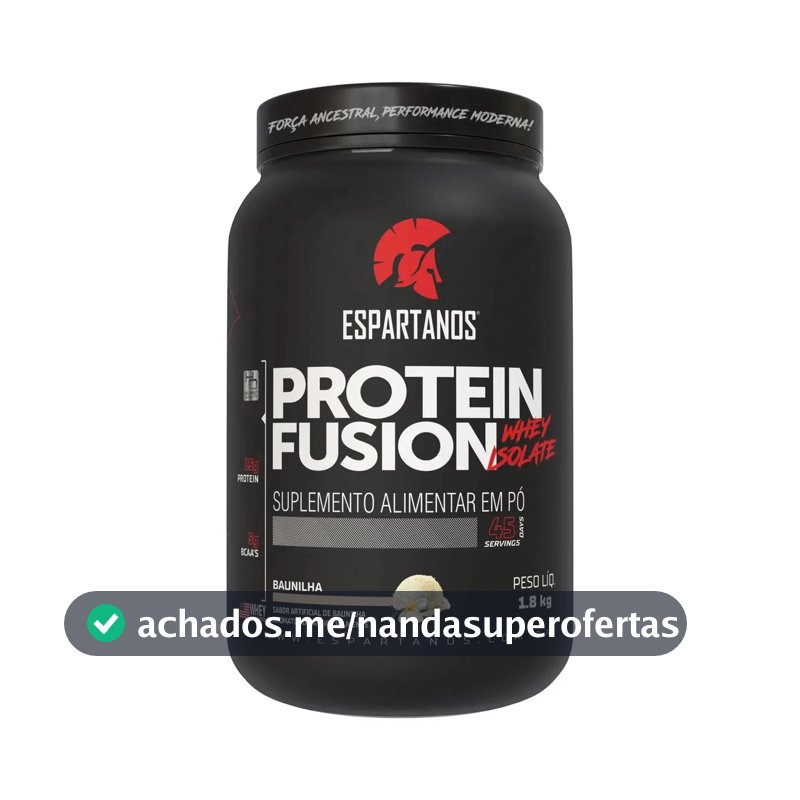 Proteína Espartanos Sports Protein Fusion Whey Isolate sabor Baunilha x 1.8kg