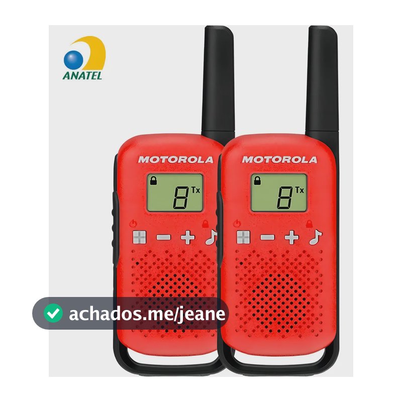Rádio Comunicador Motorola Talkabout T110br 2 Unidades Alcance Até 25km T110 Versão Nacional Cor Vermelho E Preto