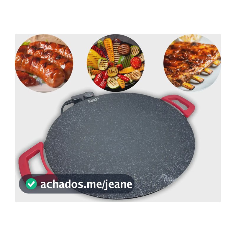Churrasqueira Elétrica Disco Grill Prática Para Assar Carnes Preto 220v