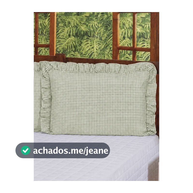 2 Fronhas (1par) De Babado Algodão Exclusivas Clássicas Xadrez Verde Estampas
