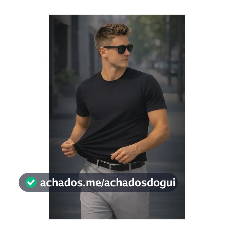 Camiseta Basica Modal Masculina Algodão Malha Peruana Preto Sem Estampa Gg Liso