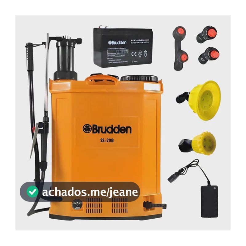 Pulverizador Costal Ss20b 20l Man E Elétri Bateria - Brudden Amarelo