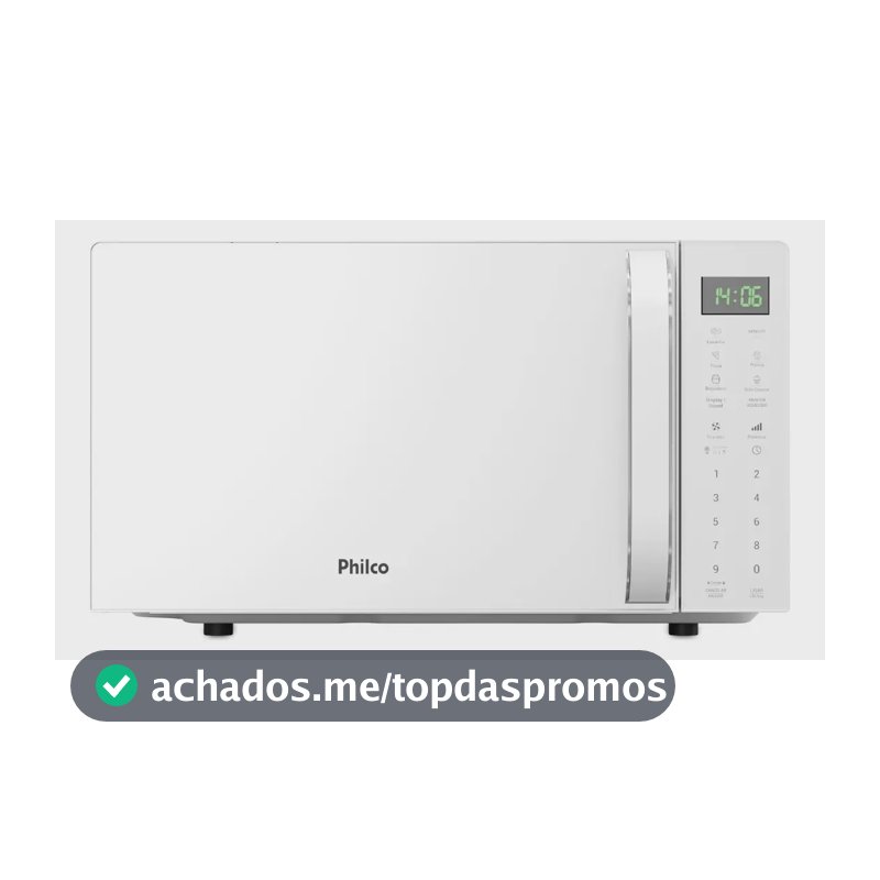 Micro-ondas Philco 20l Branco Pintura Limpa Fácil 1100w Pmo24b 127v
