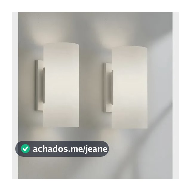 2x Arandelas De Parede Interna Vidro Fosco Luminária Branca Vidro Fosco / Base Metal Branca