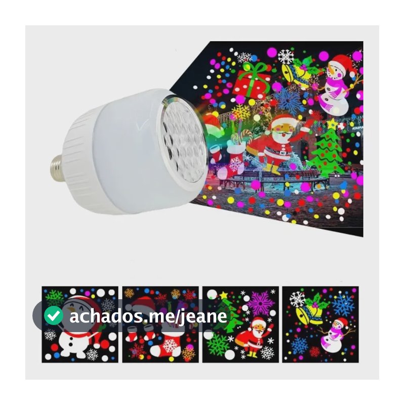 Lampada Projetor Natal Natalino Led E27 Papai Noel Festa Multicolor 220v