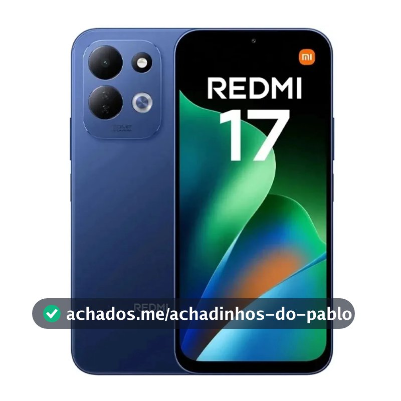 Smartphone Xiaomi Redmi 17 4G 4GB RAM 256GB Tela 6,9 120Hz Bateria 7500mAh 50MP Azul