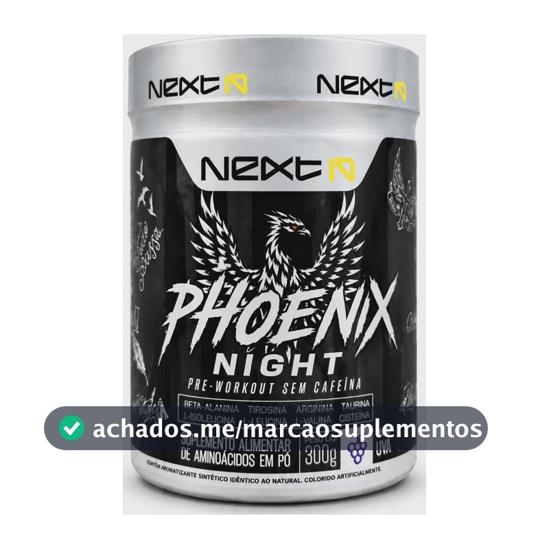 Phoenix Night Pré Treino Sem Cafeína Sabor Uva 300g Uva
