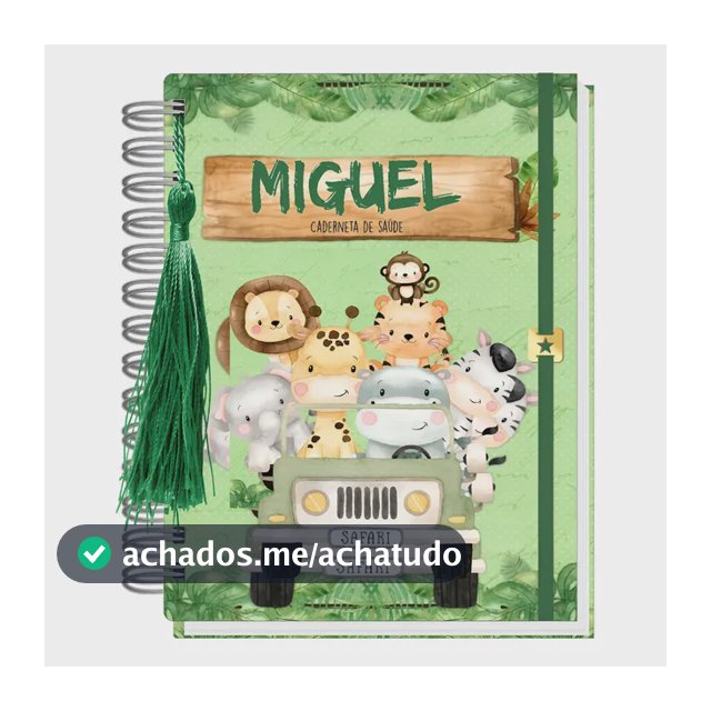 Caderneta De Vacinação Safari Personalizada Capa Dura