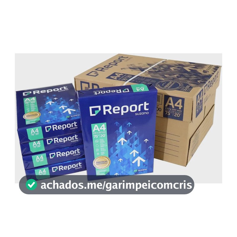 Caixa Papel Sulfite A4 Report 10 Resmas De 500 Folhas Kit