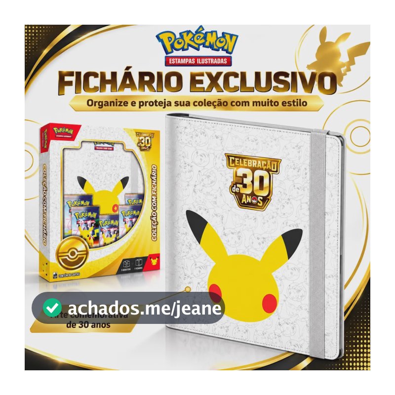 Celebração De 30 Anos Pokemon - Box Coleção Com Fichário
