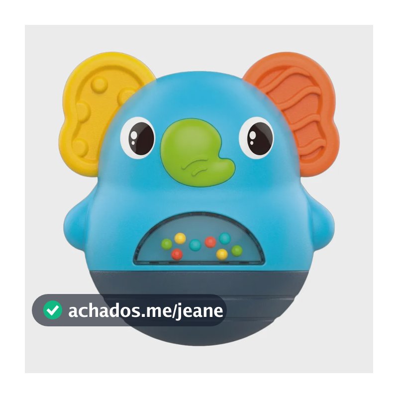 Brinquedo Interativo Bebê Chocalho Sensorial Educativo João Bobo Roly Poly Maxi Baby - AZUL