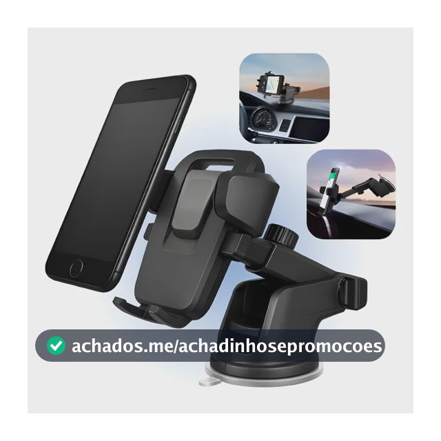 Suporte Celular Veicular Carro Ventosa Automatico Painel Preto