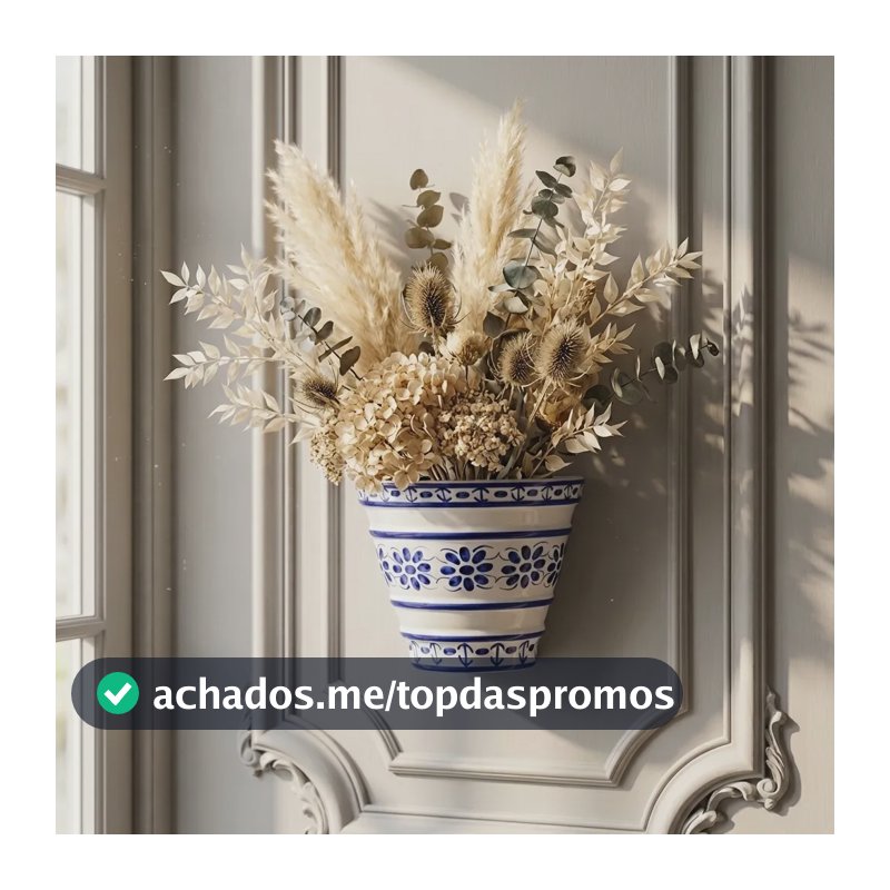Vaso Cachepot De Parede 10 Cm Em Porcelana Azul Colonial Azul Colonial