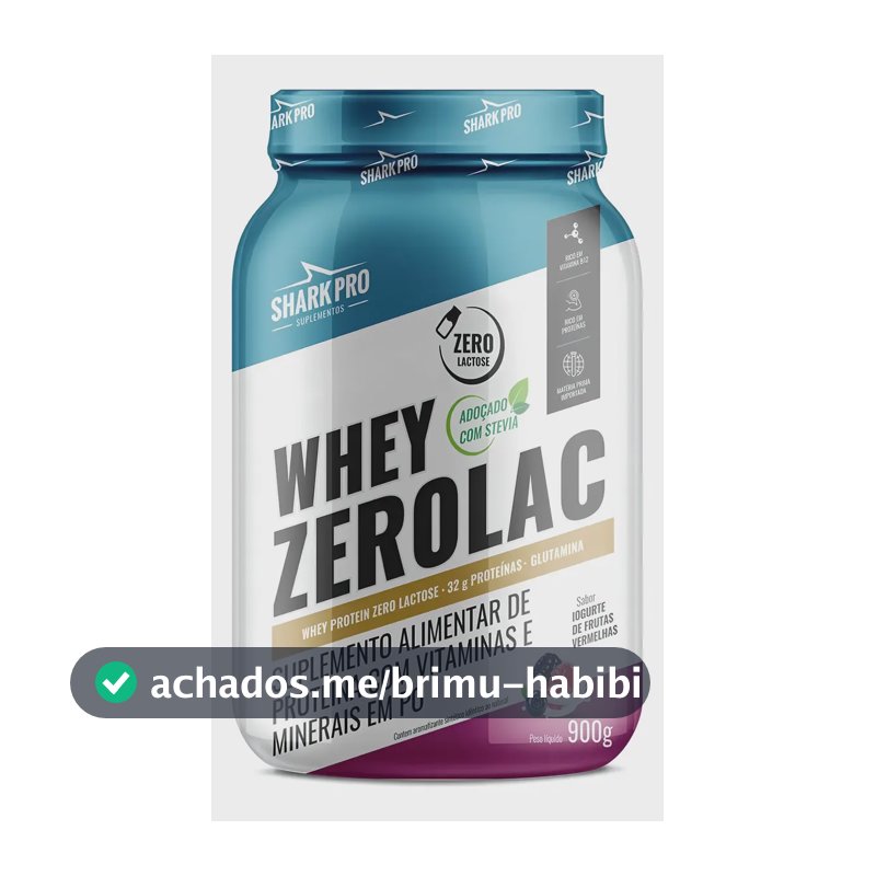 Whey Zerolac Pote 900g Shark Pro Sabor Iorgute De Frutas Vermelhas